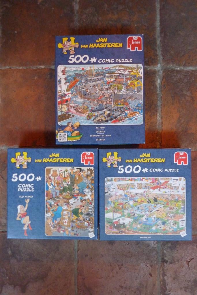 3x Jan van Haasteren puzzel 500 stukjes, Ophalen, 500 t/m 1500 stukjes, Gebruikt, Legpuzzel