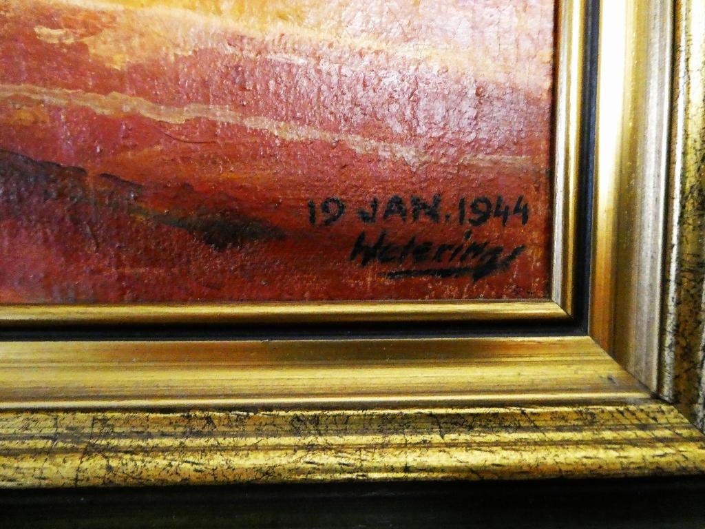 Stilleven speelkaarten met tabakspijp gesign. 1944 Wetering, Antiek en Kunst, Ophalen of Verzenden