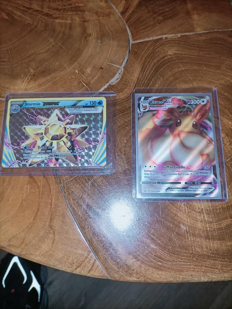 Eevee Vmax en starmie break, Ophalen of Verzenden, Zo goed als nieuw, Losse kaart