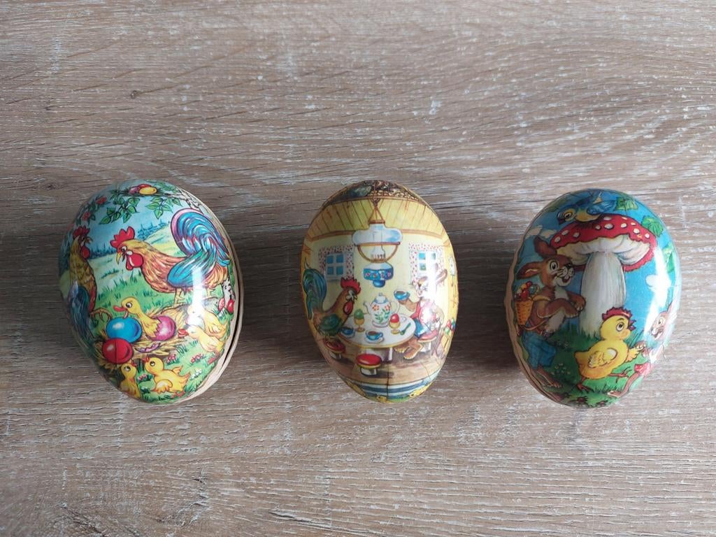 Antiek GDR germany kartonnen paasei candycontainer pasen, Diversen, Pasen, Gebruikt, Ophalen