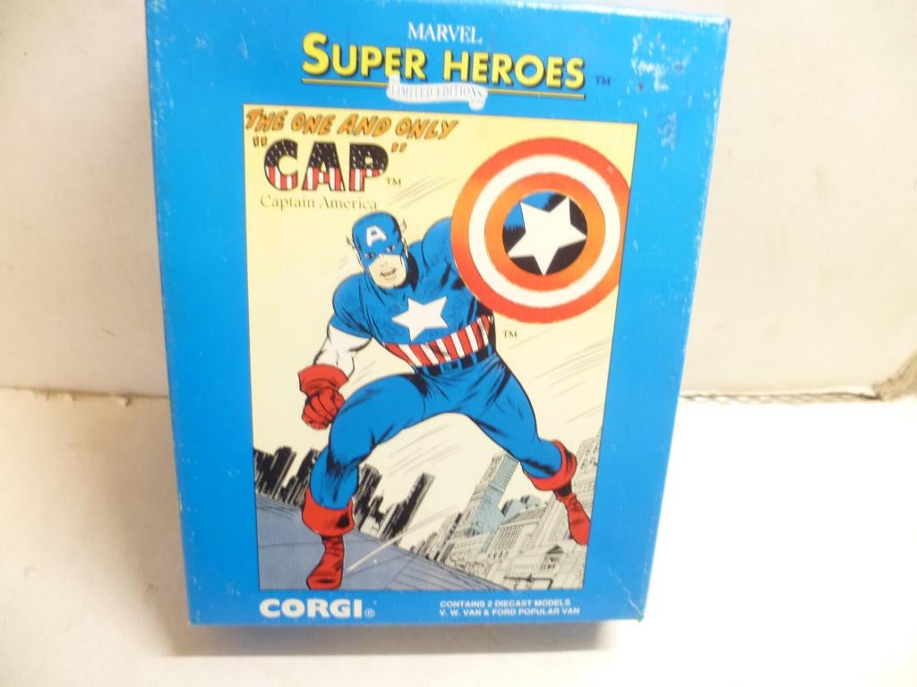 Corgi Marvel Super Heroes Fordson Van en VW Bus type2 auto, Ophalen of Verzenden, Nieuw, Film, Beeldje, Replica of Model