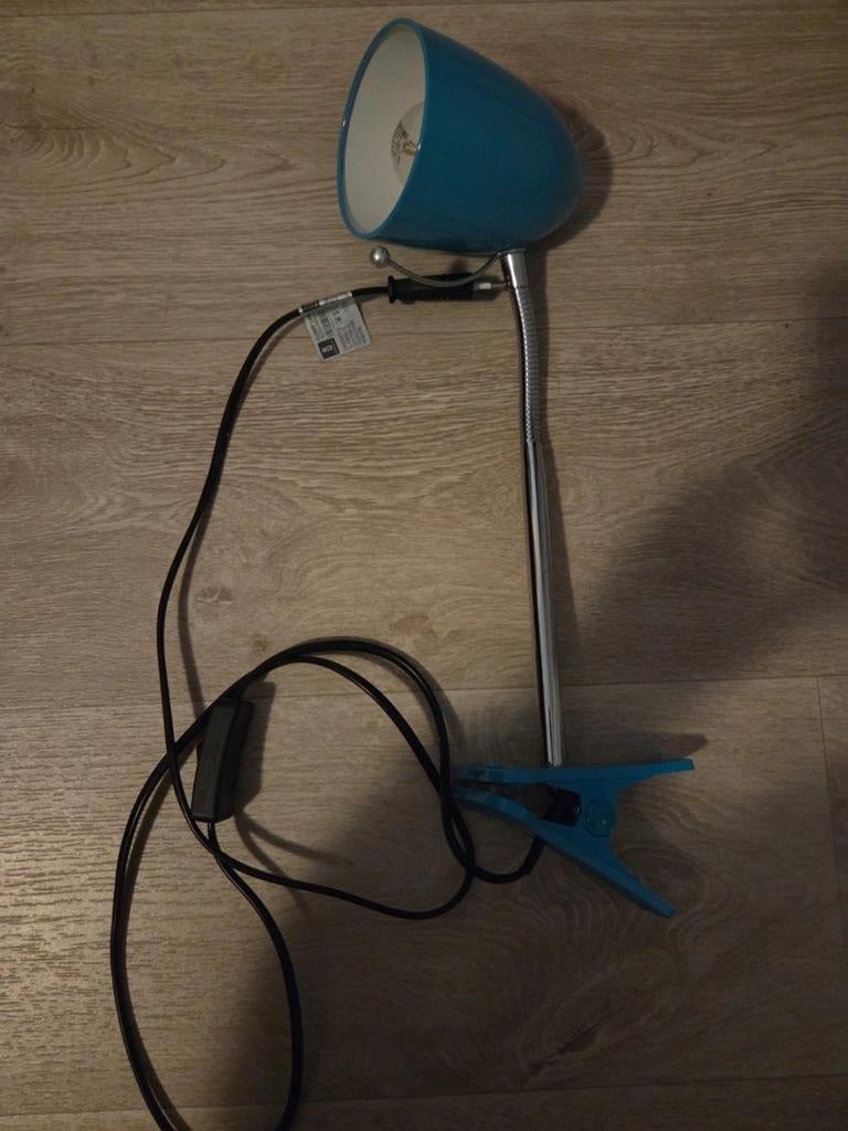 Turquoise Ikea Bureaulamp - Klemspot, Huis en Inrichting, Gebruikt, Ophalen of Verzenden, Minder dan 100 cm, Modern
