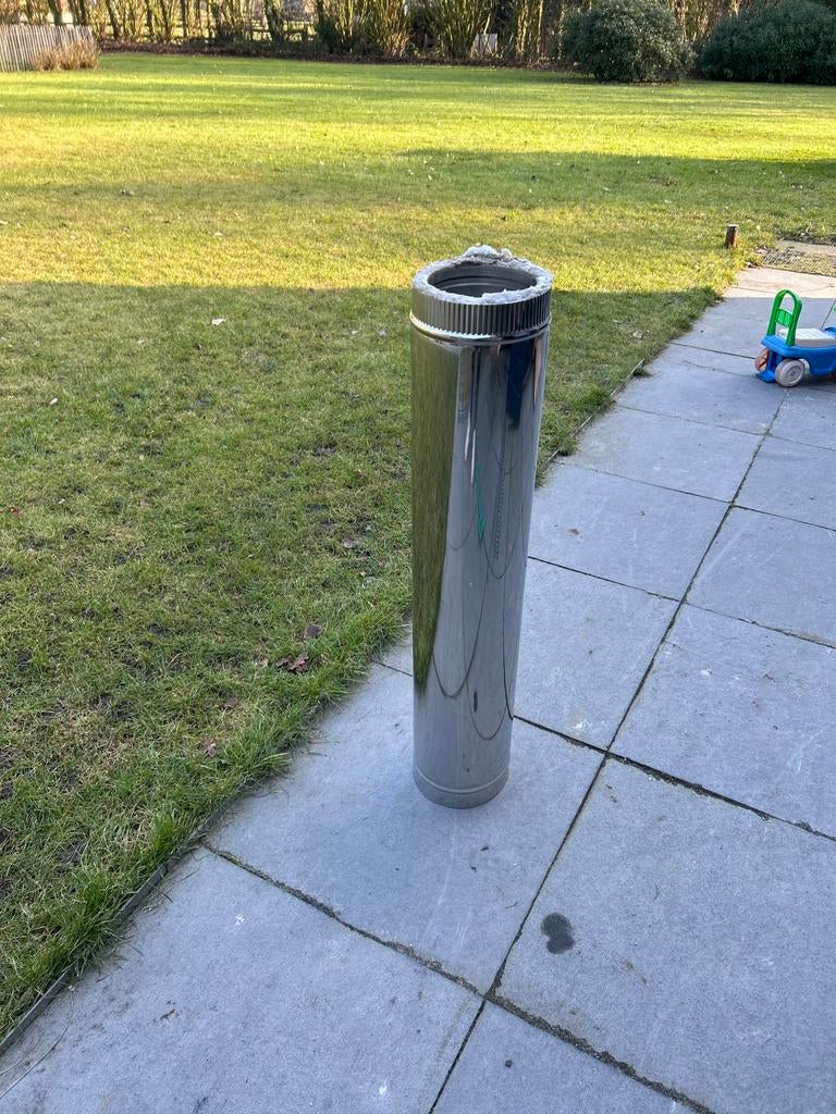 RVS Dubbelwandige Kachelpijp 150mm, Ophalen, Kachel, Minder dan 60 cm, Zo goed als nieuw