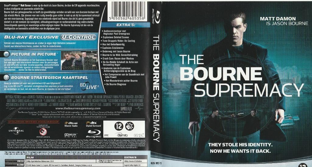 The bourne supremacy blu ray  ( Ned. ondert. ), Cd's en Dvd's, Blu-ray, Ophalen of Verzenden, Zo goed als nieuw, Actie