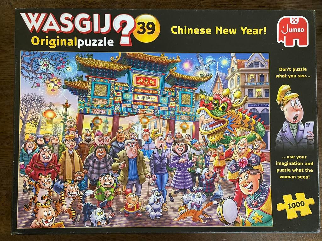 WasGij puzzel 39 Chinees Nieuwjaar 1000 st bieden of ruilen, Ophalen, 500 t/m 1500 stukjes, Zo goed als nieuw