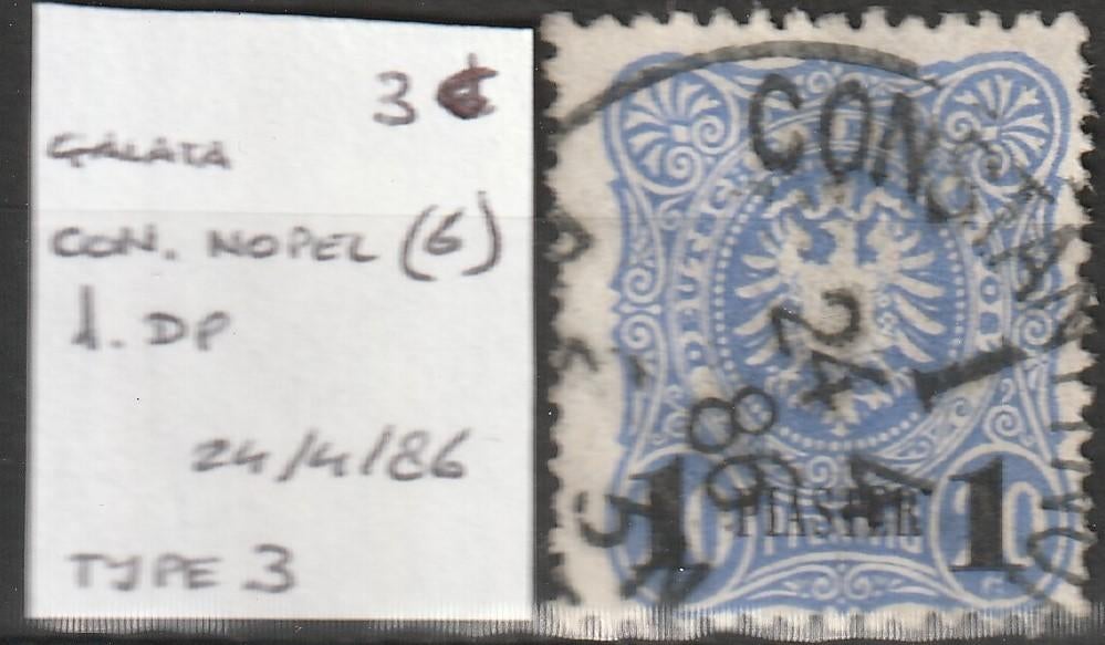 D. Post Turkey Michel nr. 3 c Gebruikt, Verzenden, Overige landen, Gestempeld