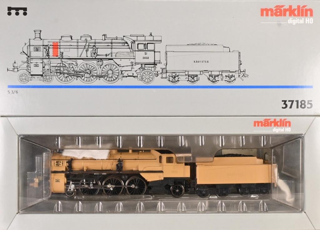 Marklin H0 37185 - Dig stoomloc S 3/6  K.Bay.Sts.B. in ovp, Wisselstroom, Locomotief, Ophalen of Verzenden, Zo goed als nieuw