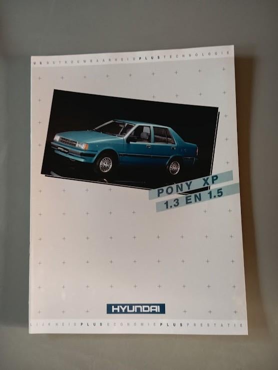 Hyundai Pony XP 1.3 en 1.5 1986 16 pag., Verzenden, Zo goed als nieuw, Overige merken