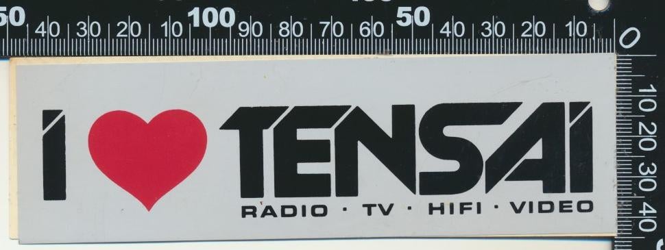 Sticker: Tensai - Radio TV HiFi Video - I love, Ophalen of Verzenden, Zo goed als nieuw, Bedrijf of Vereniging