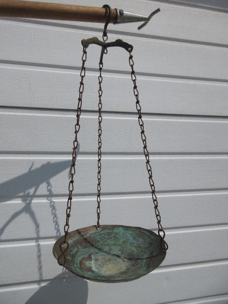 Koperen hangpot plantenschaal, Gebruikt, Rond, Ophalen of Verzenden, Metaal