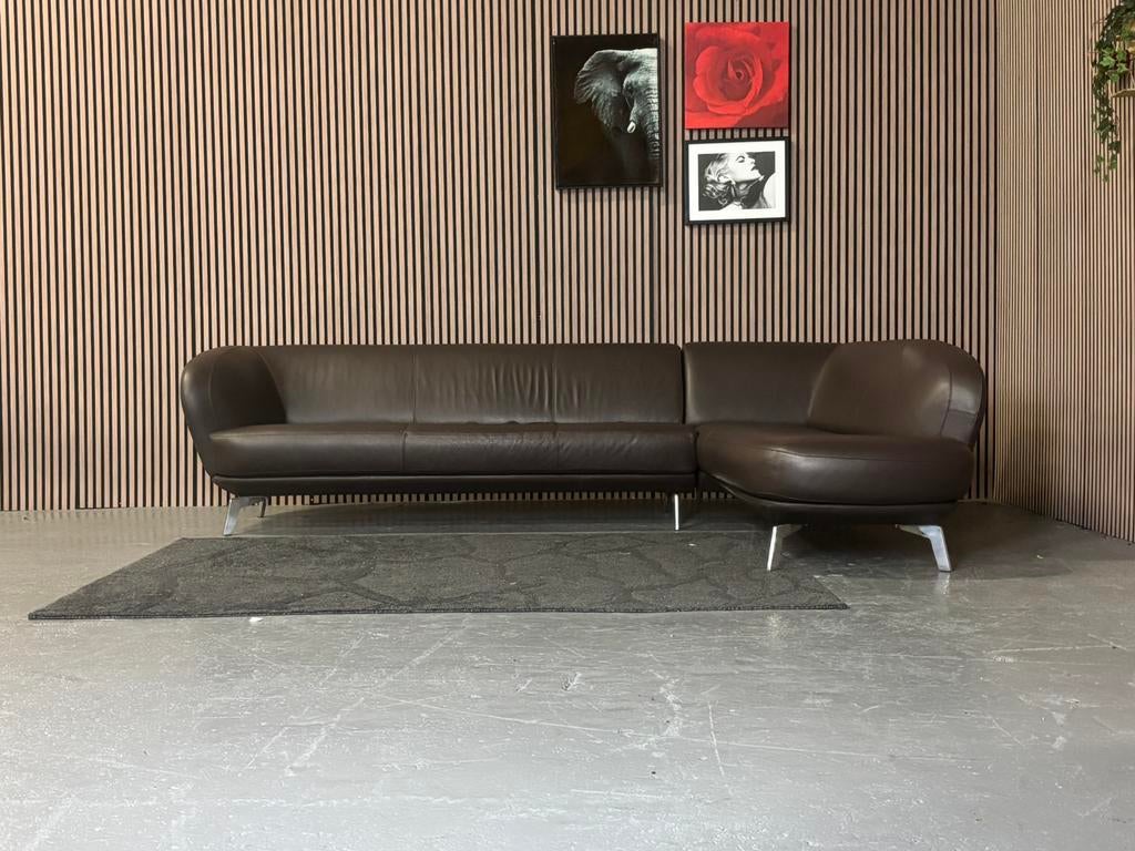 GRATIS LEVERING Leolux Flint Hoekbank Leer 300x205 GEREINIGD, Hoekbank, 300 cm of meer, Leer, Ophalen of Verzenden