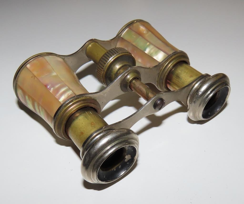 Antieke opera-/theaterkijker in originele lederen etui, Verzenden