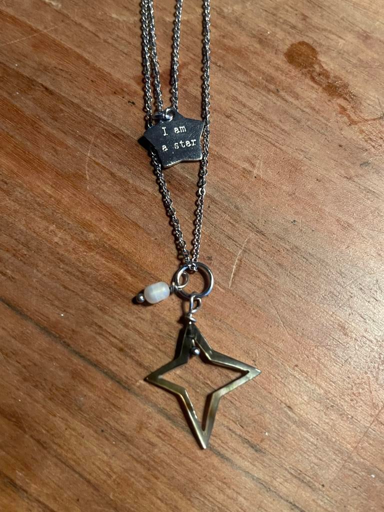 Exoal ketting "I am a star" zilverkleurig NIEUW, Nieuw, Ophalen of Verzenden, Zilver, Overige materialen