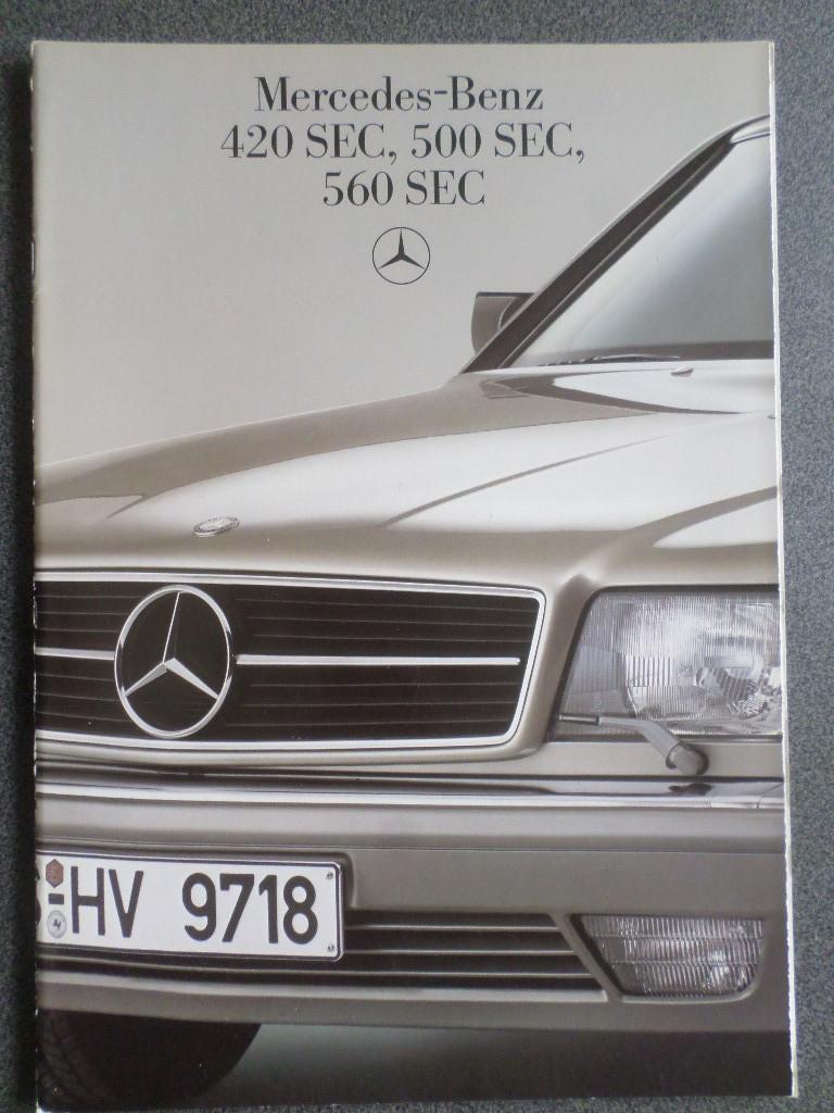 Mercedes 420 & 500 & 560 SEC 1285 Brochure, Ophalen of Verzenden, Zo goed als nieuw, Mercedes