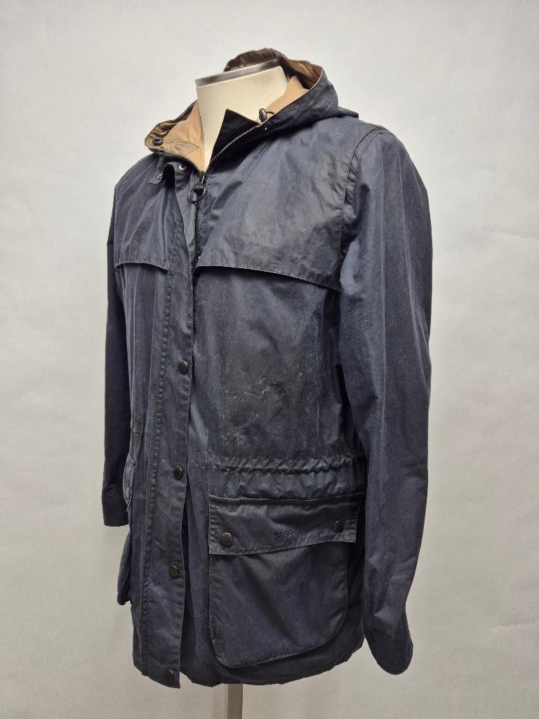 Barbour dames wax jas 'L/W Durmham waxed' maat 44 top!, Barbour, Blauw, Maat 42/44 (L), Ophalen of Verzenden
