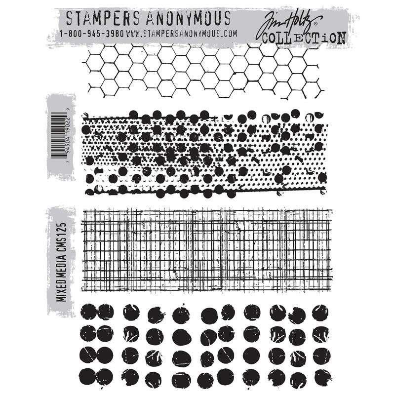 Stampers Anonymous Tim Holtz Cling Stamps Mixed Media #125, Hobby en Vrije tijd, Stempelen, Nieuw, EZ-mounted stempel, Verzenden
