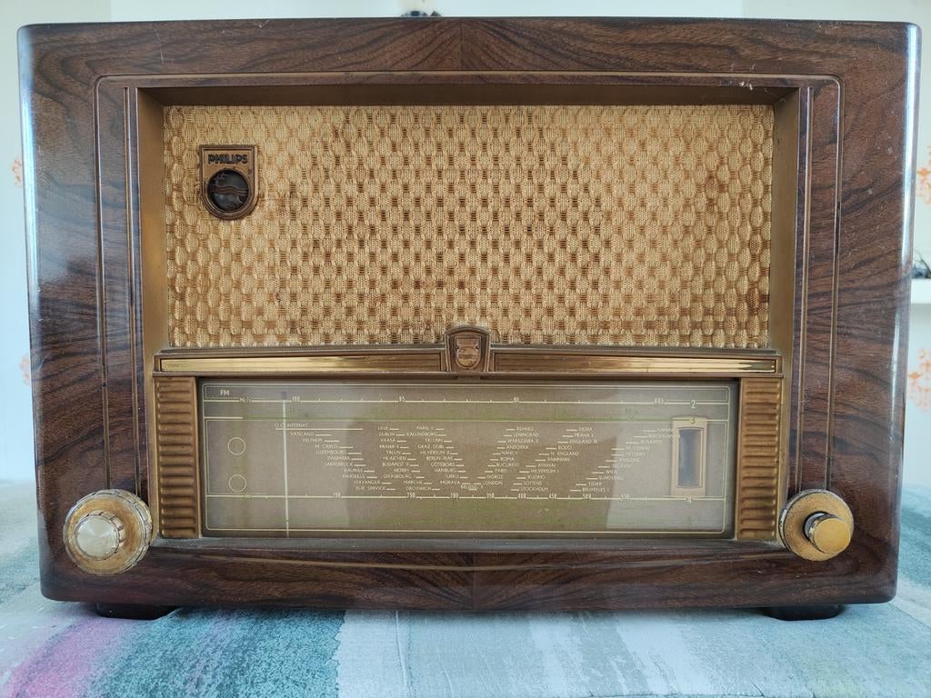 Antieke Philips BX 534 A /50 radio, Ophalen, Niet werkend, Radio
