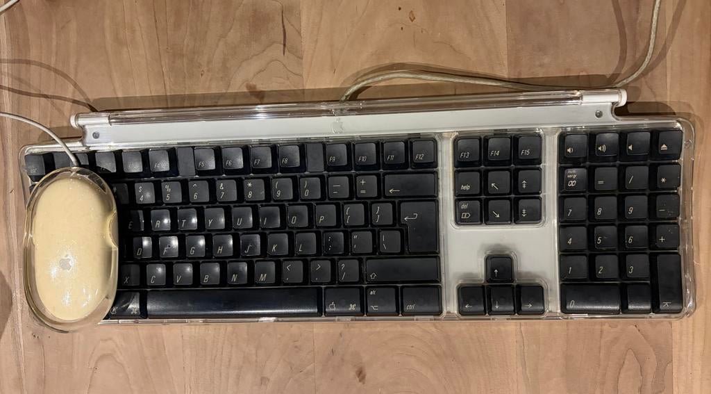 Vintage Apple Muis en Toetsenbord - Collectors Item, Computers en Software, Gebruikt, Toetsenbord en muis-set, Ophalen of Verzenden