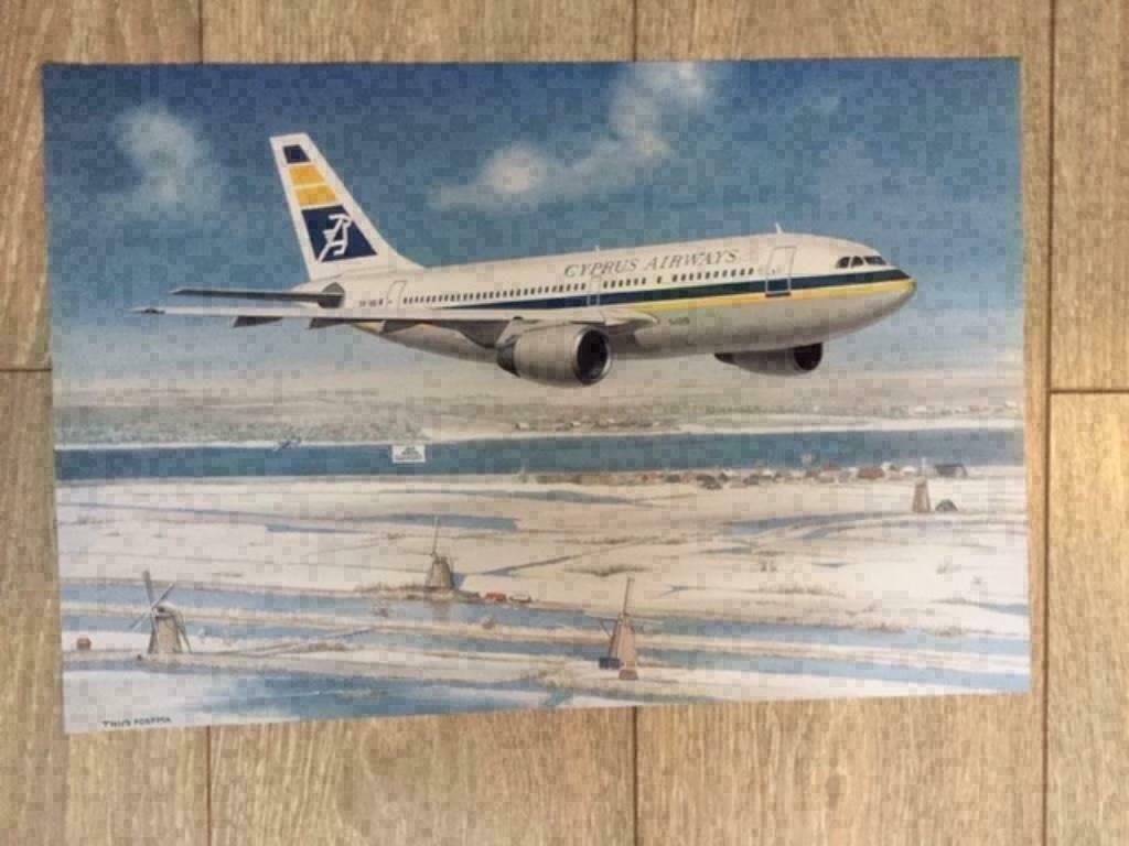 Cyprus Airlines, 2 affiches,, Ophalen of Verzenden, Zo goed als nieuw, Schaalmodel