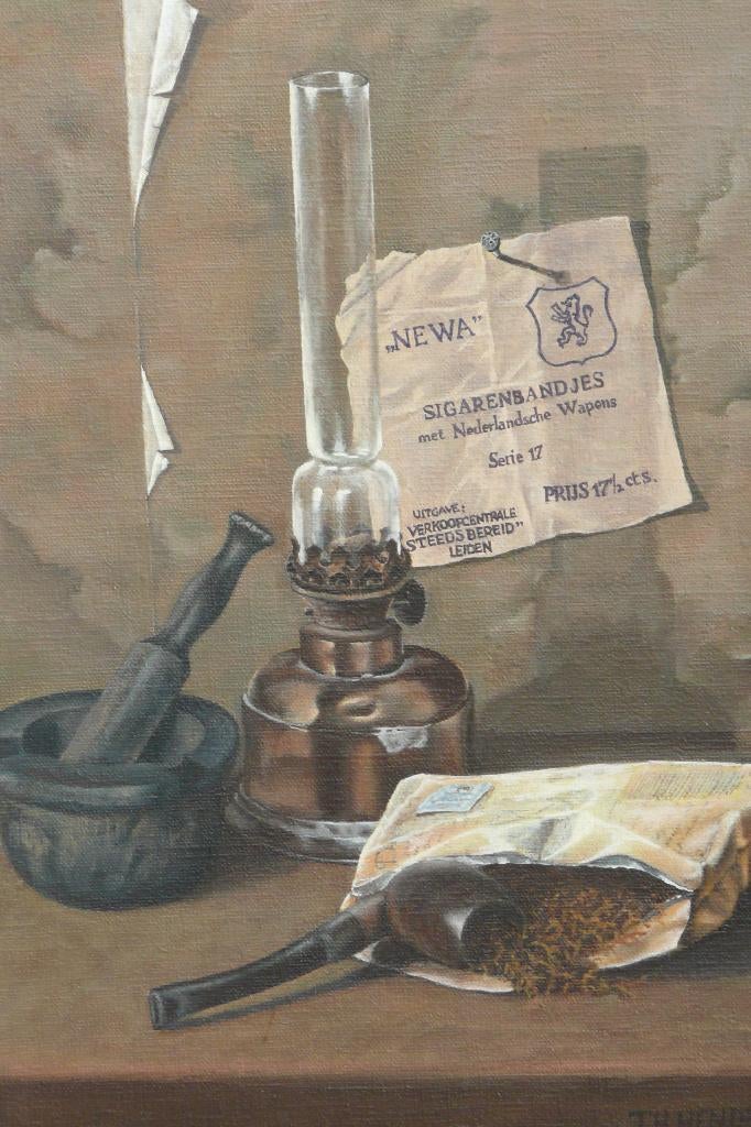 Stilleven met pijp, Antiek en Kunst, Kunst | Schilderijen | Klassiek, Ophalen of Verzenden