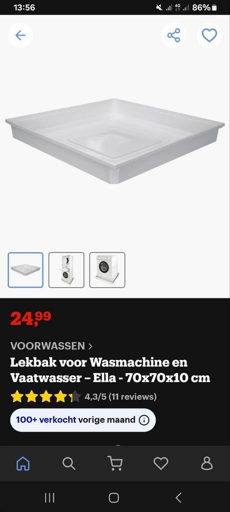Zgan lekbak voor onder wasmachine of vaatwasser. Delft, Ophalen, Zo goed als nieuw