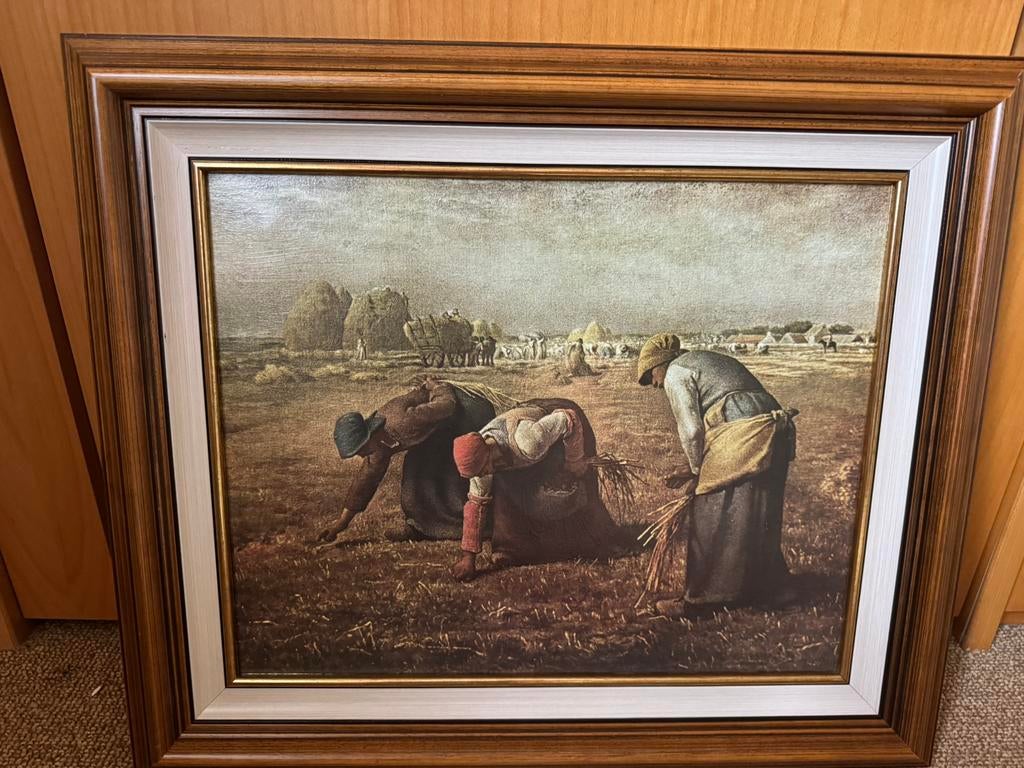 Olieverfschilderij op doek ‘De arenleesters’ - J.F. Millet, Antiek en Kunst, Ophalen
