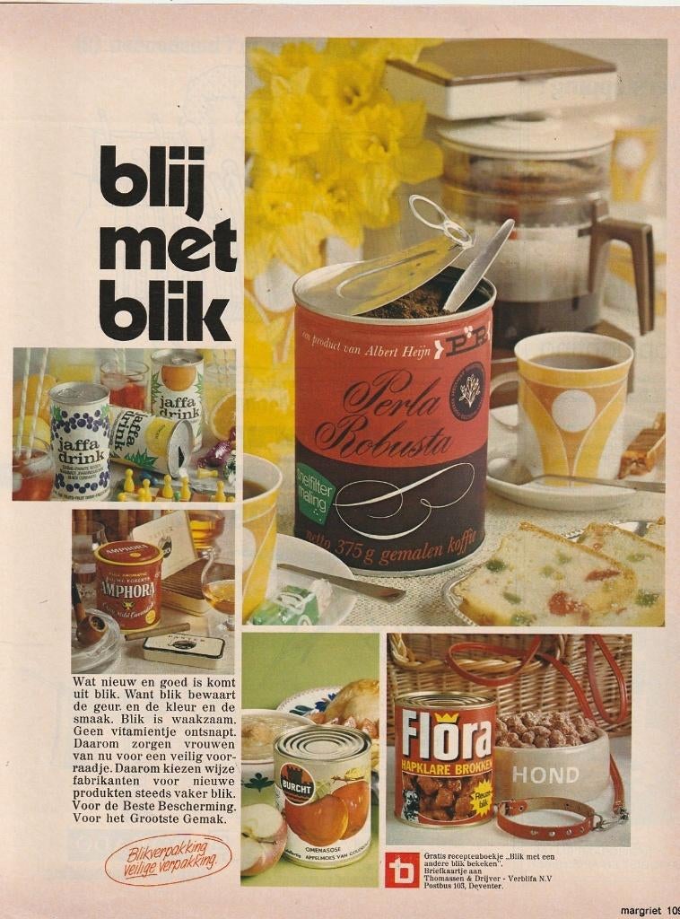 Retro reclame 1974 Blij met frisdrank uit blik Jaffa drink, Verzamelen, Verzenden, Overige typen