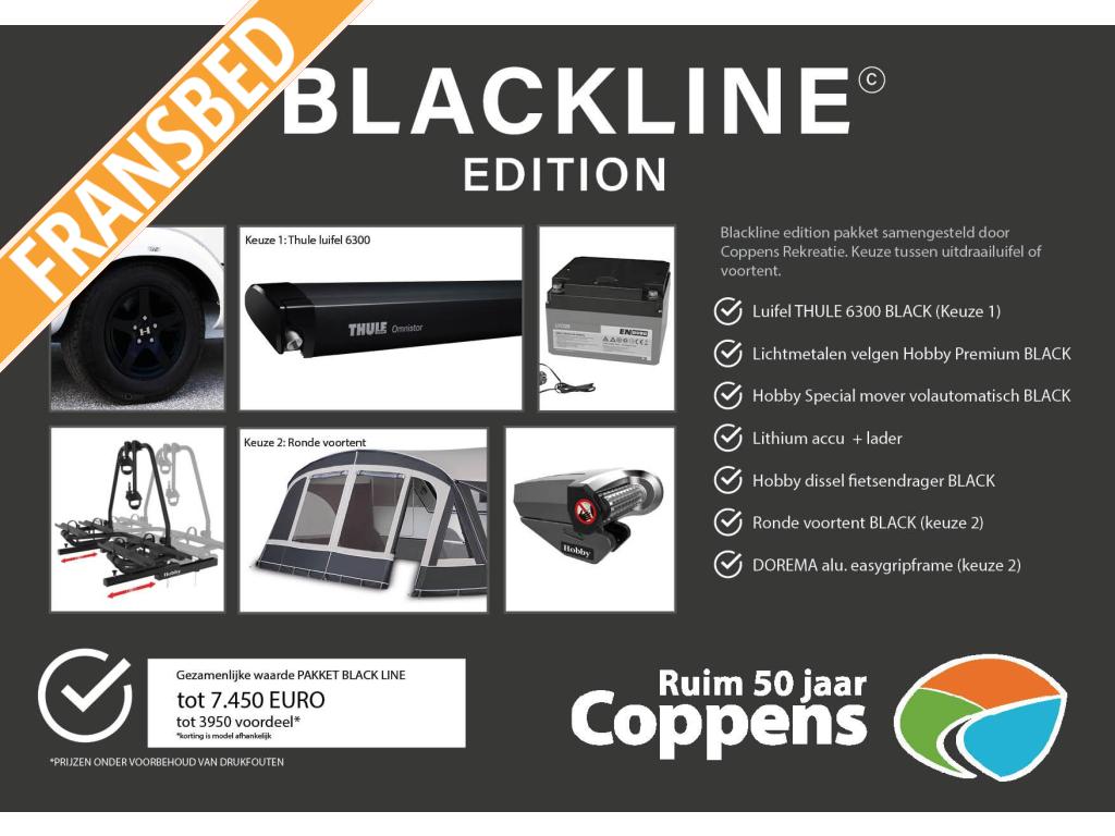 Hobby De Luxe 400 SFE 2026 BLACKLINE ACTIE!!!, Caravans en Kamperen, Caravans, Bedrijf, Treinzit, Tot en met 3, Schokbreker