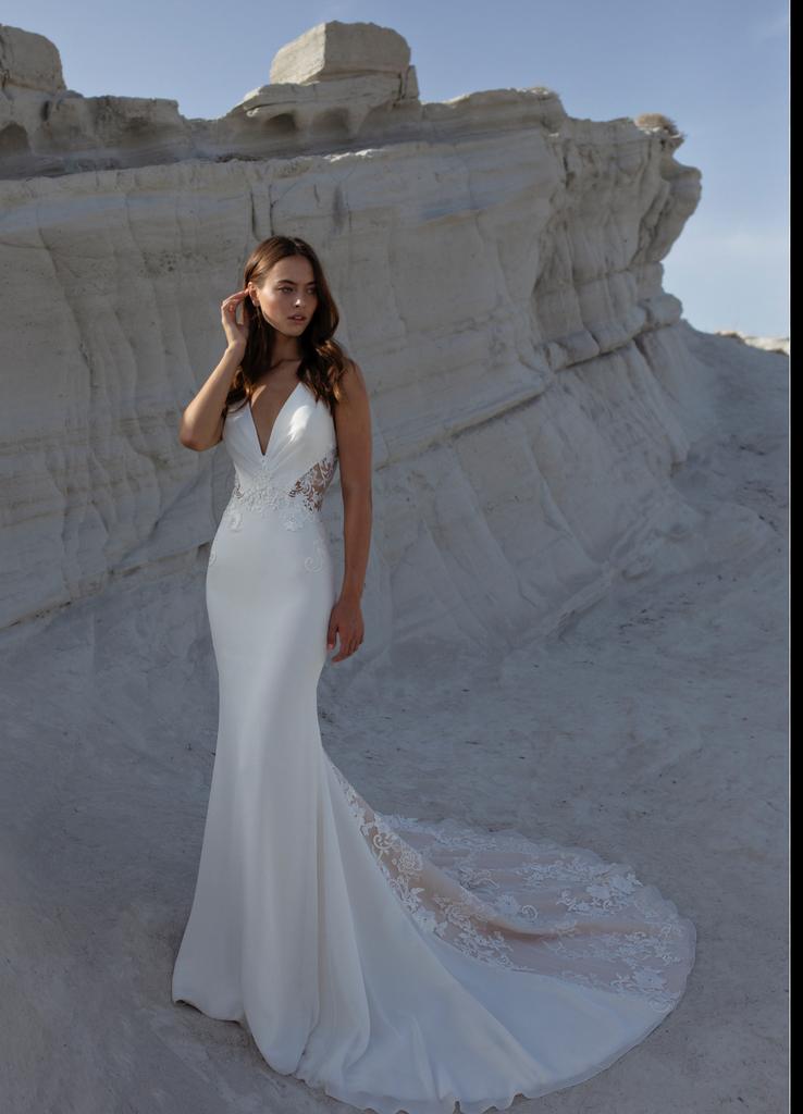 Trouwjurk modeca maat 34 ivoor, Ophalen of Verzenden, Zo goed als nieuw, Wit, Trouwjurk