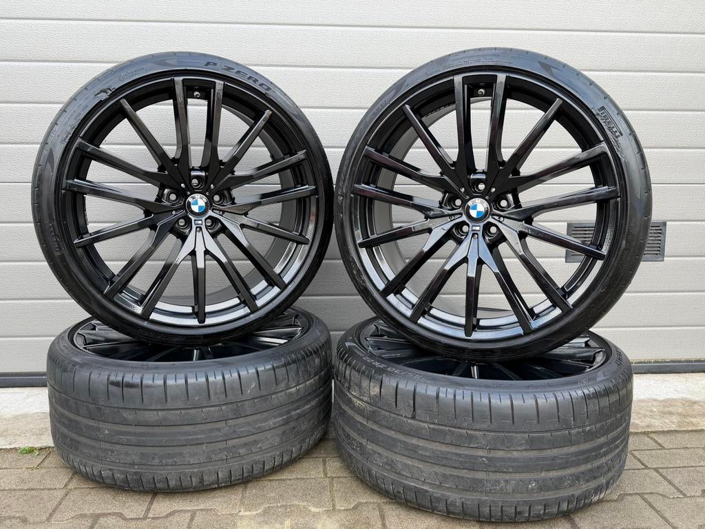 22” INCH BMW X5 IX3 VELGEN ZOMER ZWART BREEDSET 5X112, Auto-onderdelen, Banden en Velgen, 285 mm, Banden en Velgen, Overige maten