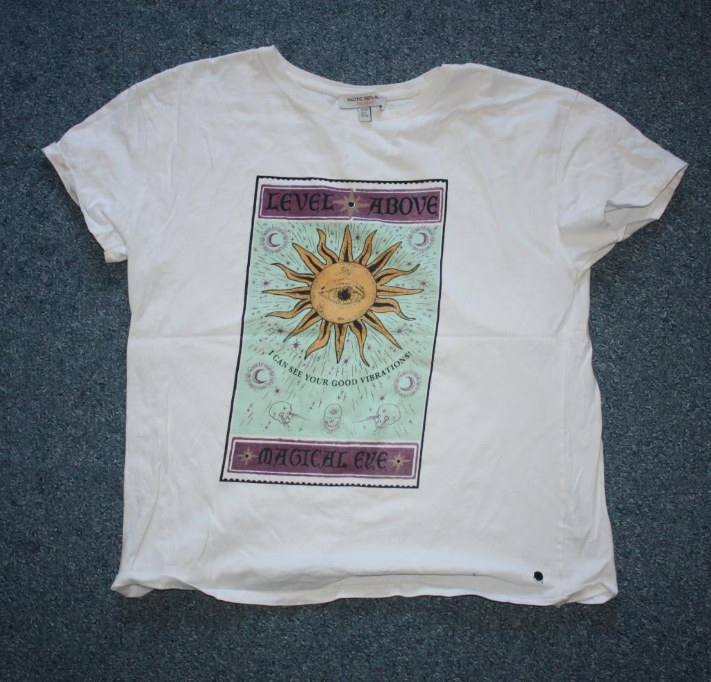 Nieuwe Pull & Bear t shirt mt S met tekst, Wit, Nieuw, Ophalen of Verzenden, Korte mouw