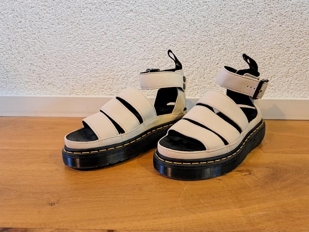 Dr. Martens Clarissa II Quad | Leren sandaal; platform; wit, Kleding | Dames, Schoenen, Wit, Nieuw, Dr. Martens, Sandalen of Muiltjes
