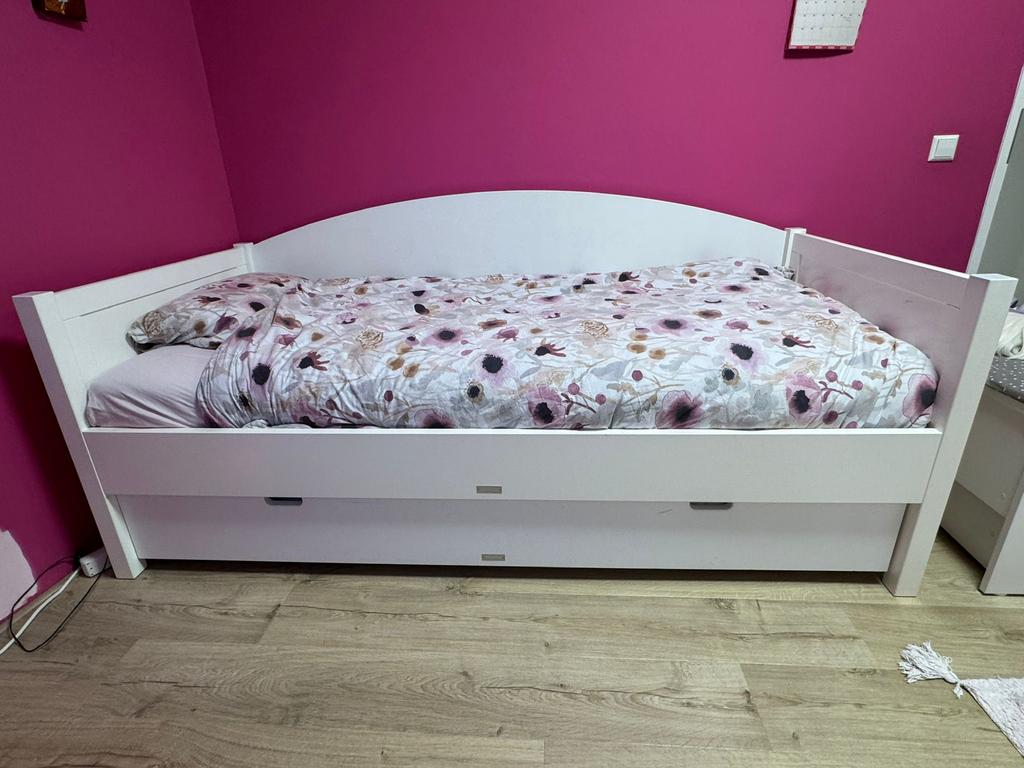 Bopita bed 90x200  incl 2 mattassen en een hekje, Kinderen en Baby's, Ophalen, 85 tot 100 cm, Zo goed als nieuw, Matras