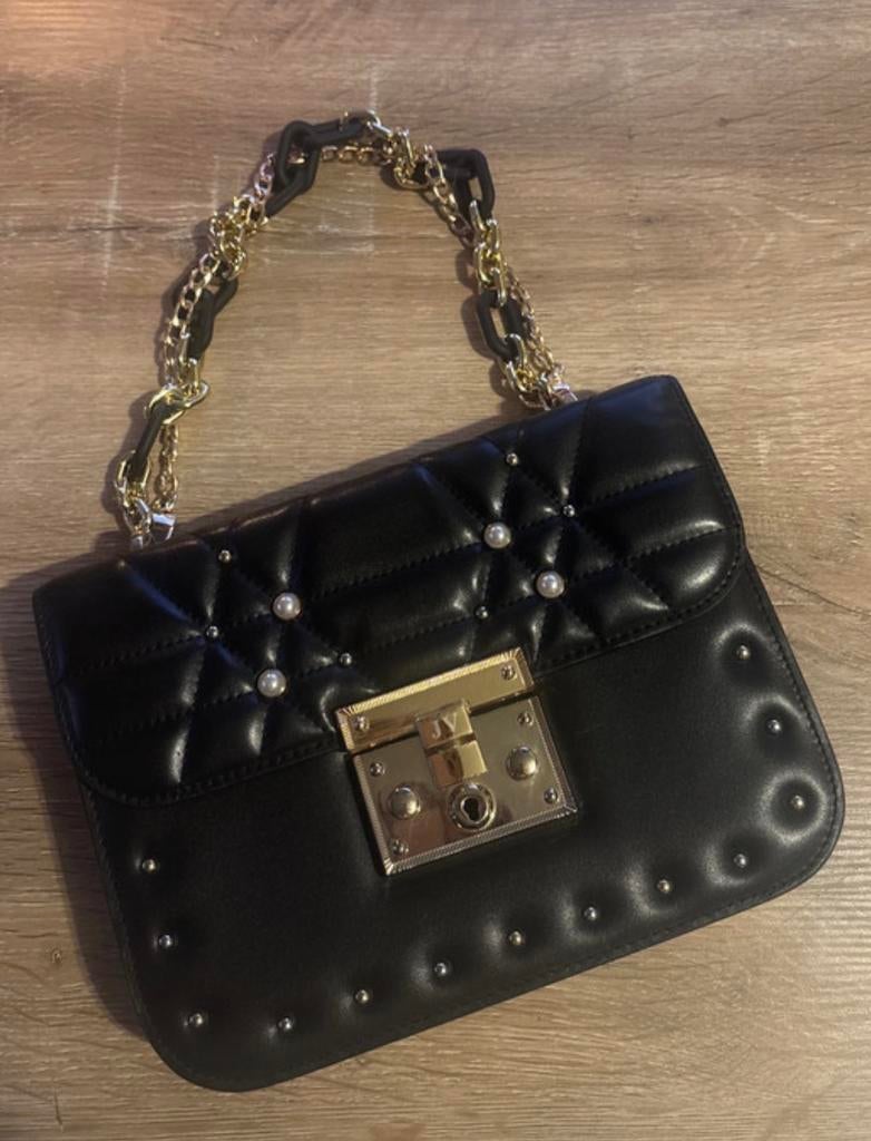 Josh V Handtas Zwart met Studs, Sieraden, Tassen en Uiterlijk, Tassen | Damestassen, Ophalen of Verzenden, Zo goed als nieuw, Zwart