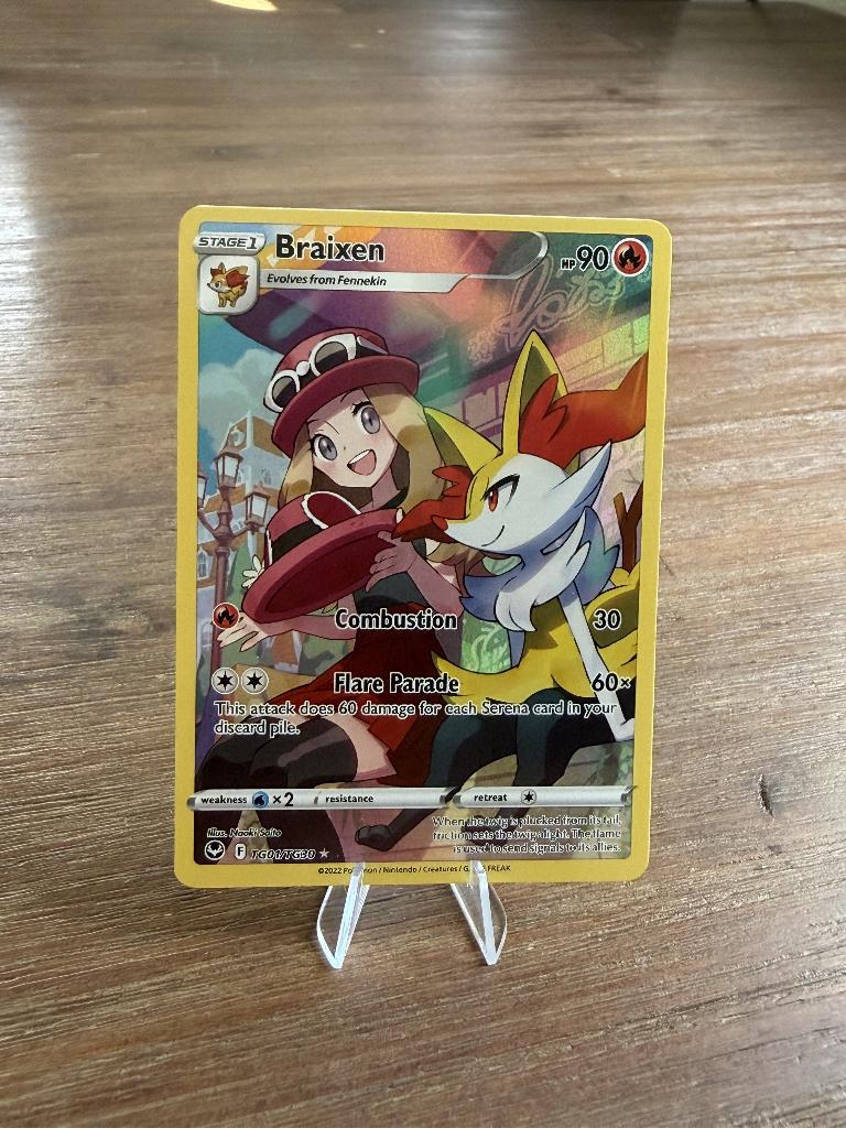 Braixen - Silver Tempest TG01 Pokémon kaart, Ophalen, Zo goed als nieuw