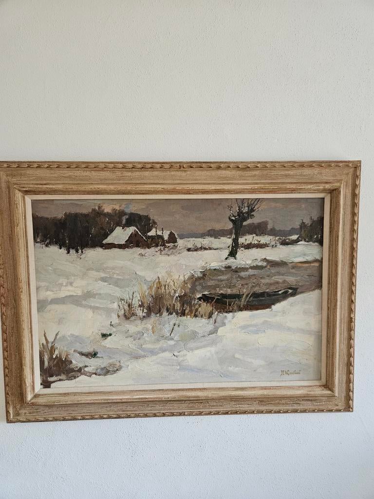 J.C.A. Goedhart: winterlandschap, Ophalen of Verzenden