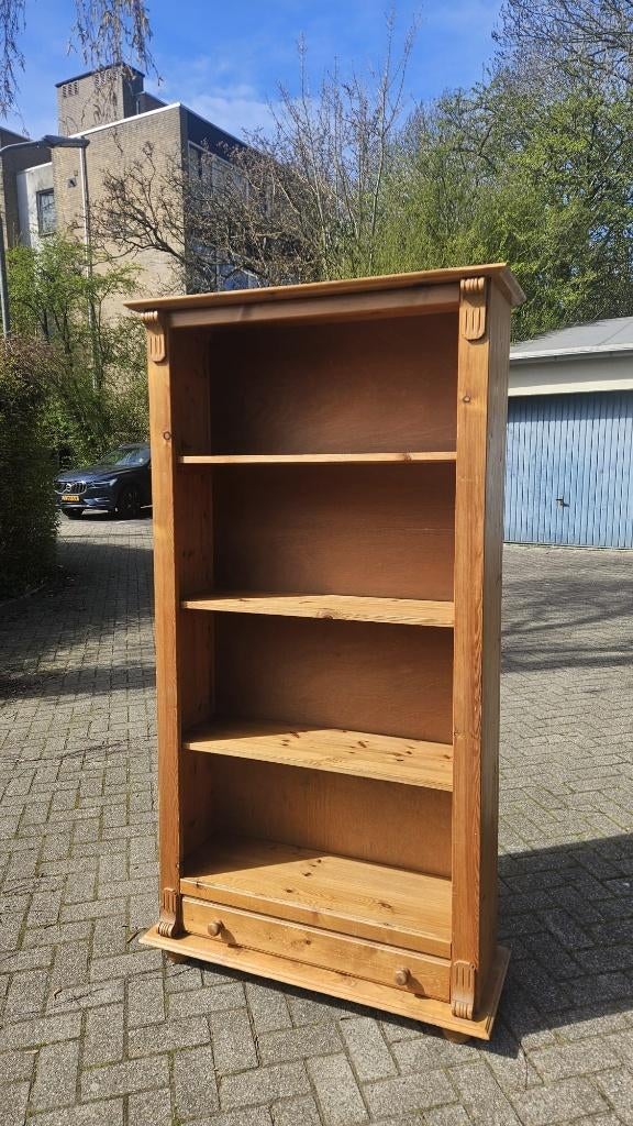 Prachtige houten boekenkast met lade – 100 x 185 cm, Ophalen, Gebruikt, 50 tot 100 cm, Met lade(s)