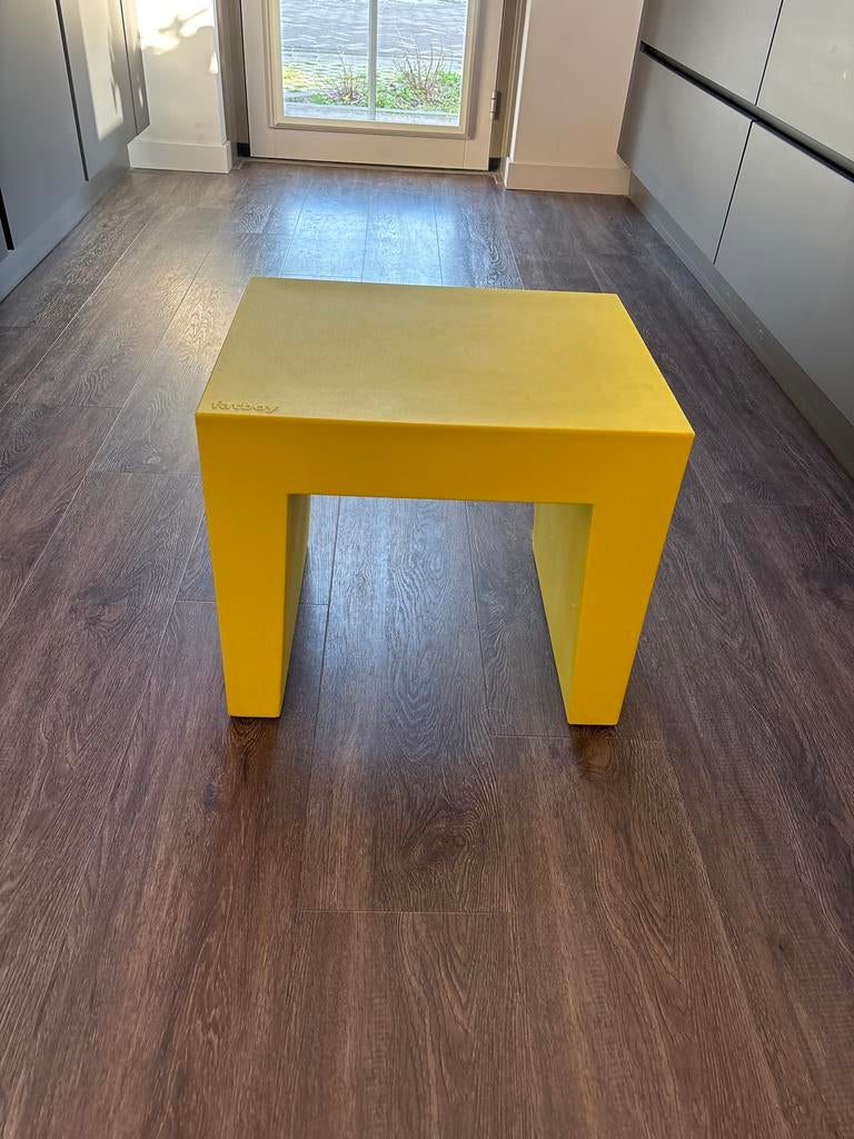 Fatboy tafeltje geel - Eyecatcher voor terras/buiten, Ophalen of Verzenden, Gebruikt, Rechthoekig, Kunststof