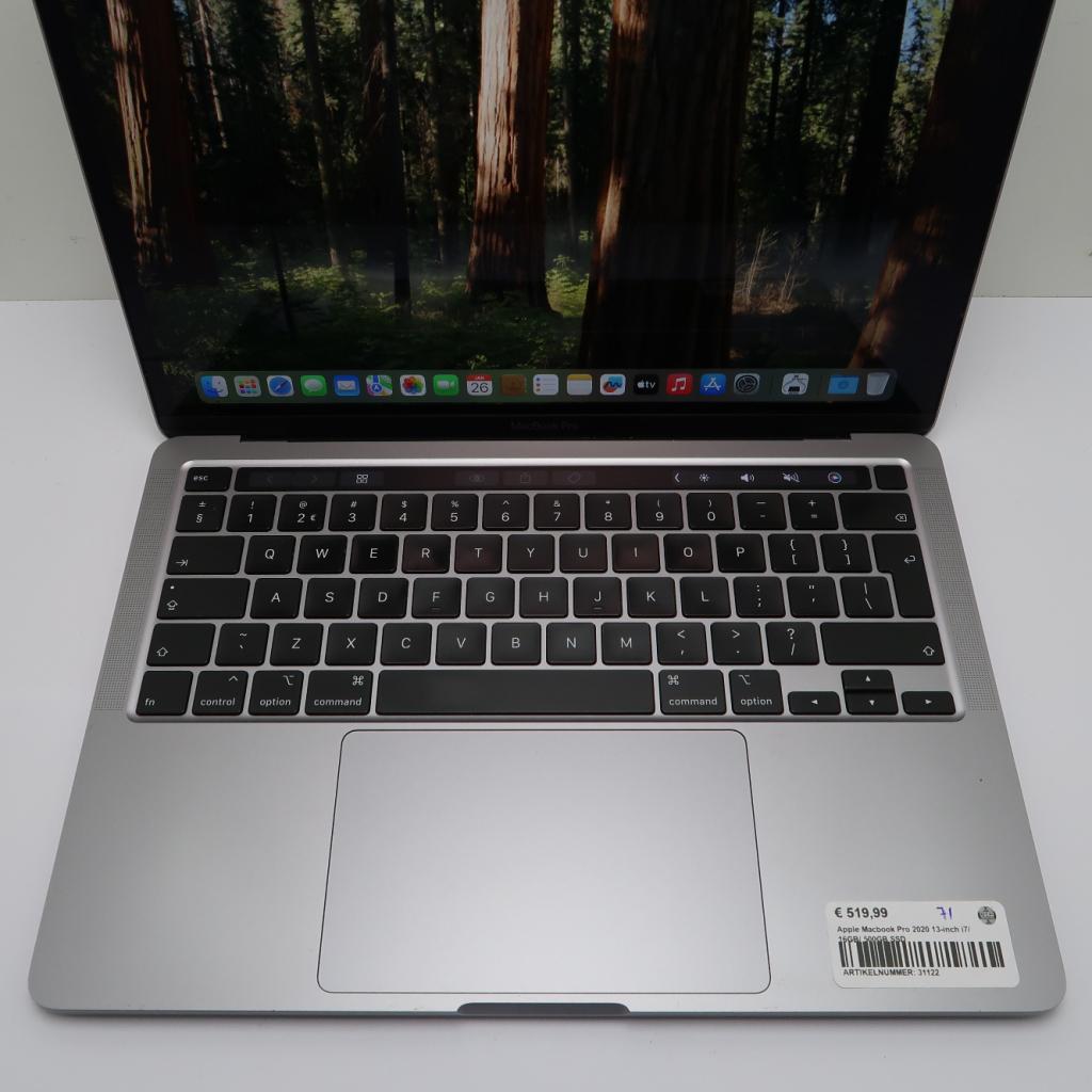 Apple Macbook Pro 2020 13-inch i7/ 16GB/ 500GB SSD, Computers en Software, Apple Macbooks, Niet ingevuld, Zo goed als nieuw, Niet ingevuld
