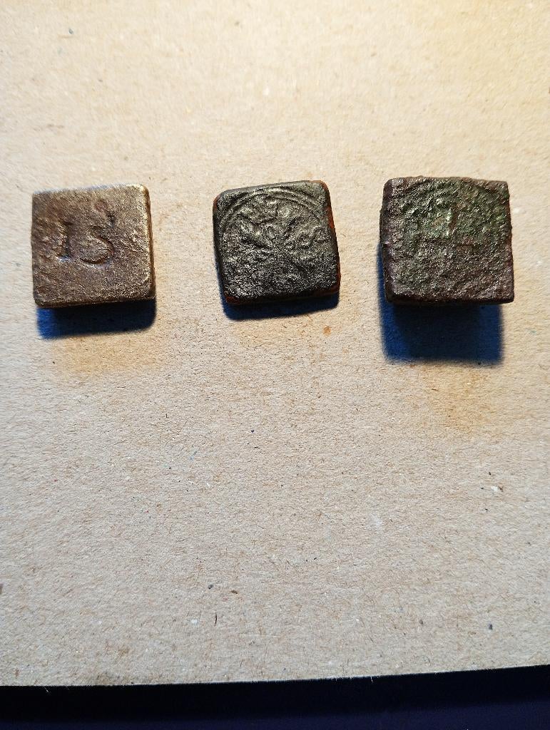 3x 18eeuwse verschillenden Muntgewichten, Ophalen of Verzenden