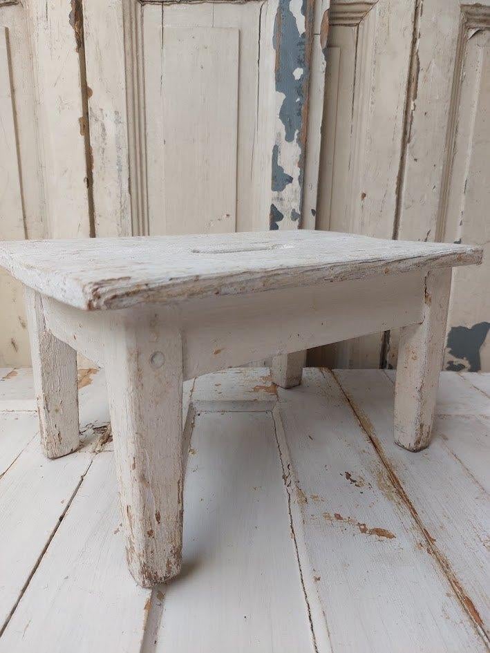 Houten krukje wit vensterbankje, Ophalen of Verzenden