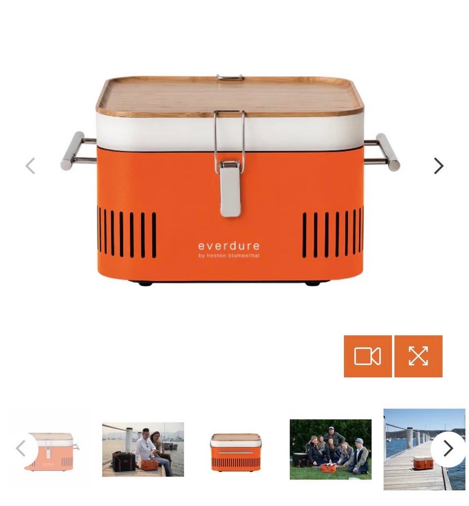 Nieuwe Everdure draagbare houtskool BBQ - Oranje, Tuin en Terras, Houtskoolbarbecues, Ophalen, Nieuw