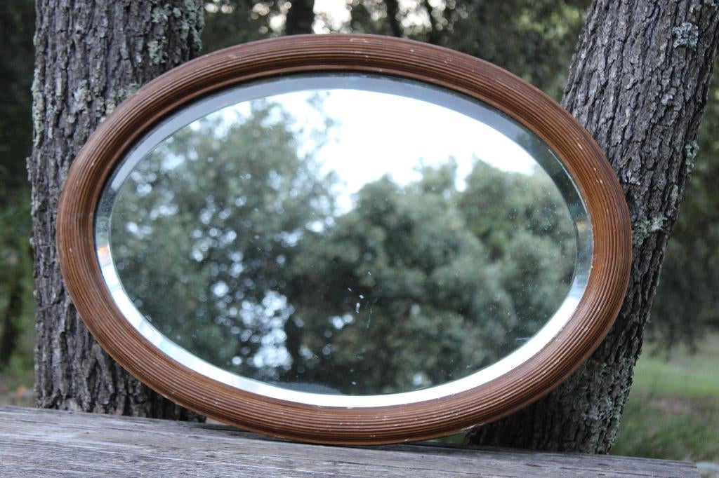 Brocante - Antieke ovale spiegel!, Ophalen, Ovaal, 50 tot 100 cm