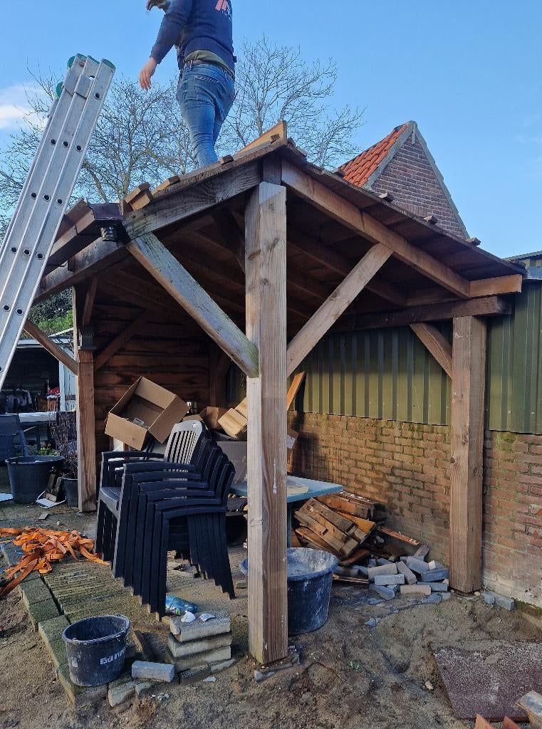 Overkapping Douglas hout - Veranda, Tuin en Terras, Overkappingen, Ophalen, Gebruikt, Veranda