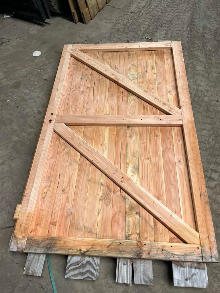 Douglas deur 120x200cm, Tuin en Terras, Ophalen, Zo goed als nieuw, Draaipoort, 150 tot 200 cm