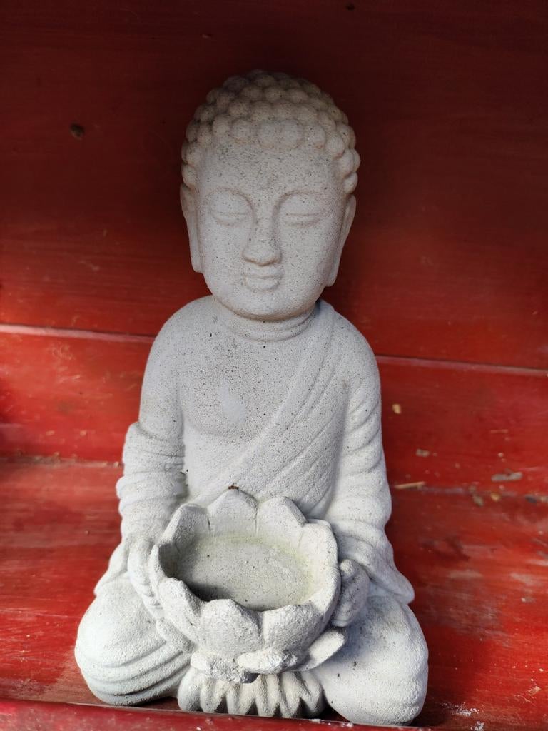 Betonnen kleine boeddha voor tafel, tempel binnen/buiten, Ophalen of Verzenden, Nieuw