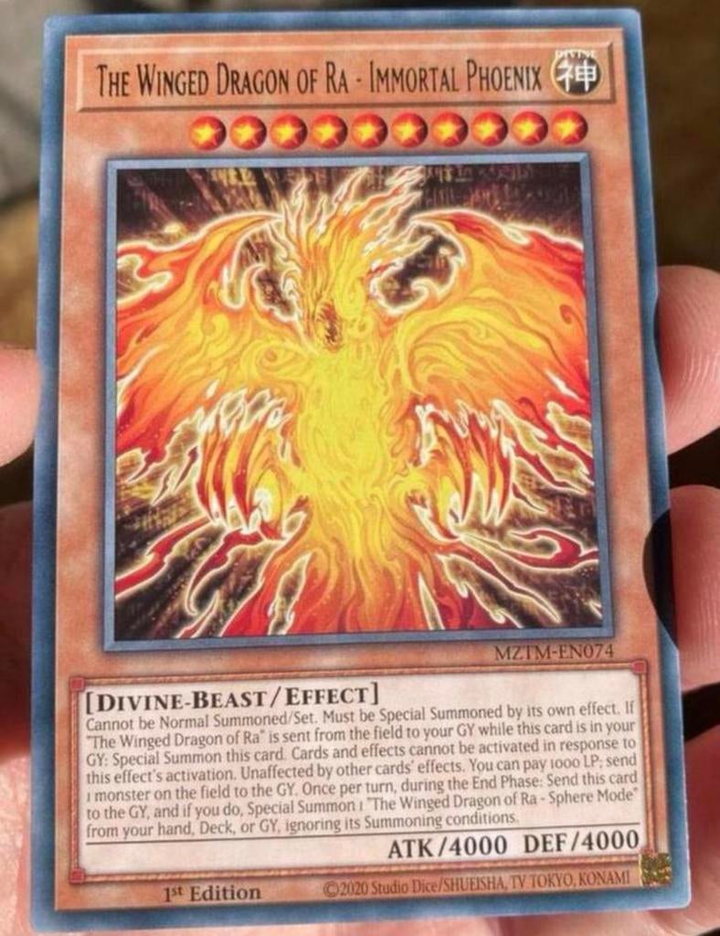 Yu-Gi-Oh! The Winged Dragon of Ra Immortal Phoenix MZTM !, Ophalen of Verzenden, Zo goed als nieuw, Losse kaart