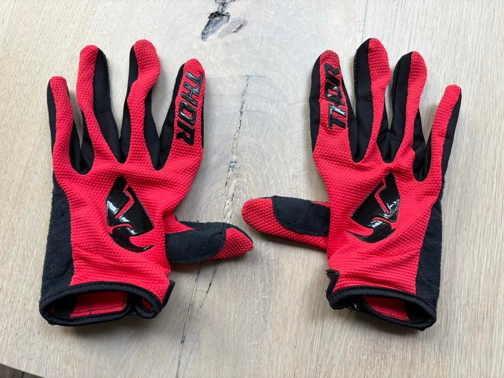 Thor crosshandschoenen rood, Motoren, Kleding | Motorkleding, Laarzen, Tweedehands, Ophalen of Verzenden