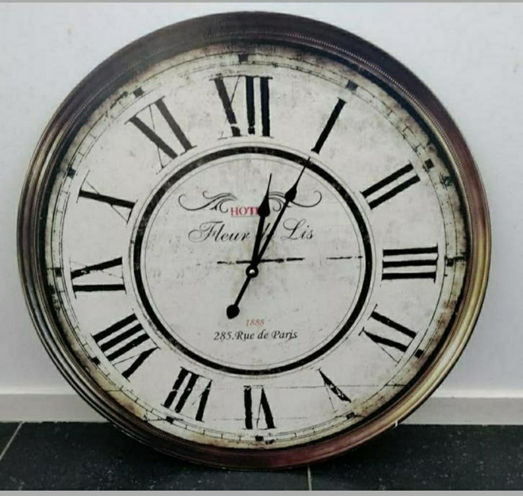 WANDKLOK,Retro,landelijke stijl,Art Deco,Franse klok, Ophalen of Verzenden, Zo goed als nieuw, Analoog, Wandklok