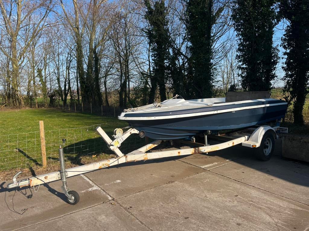 Speedboot met 25pk mercury en trailer, Watersport en Boten, Ophalen, Gebruikt, Overige typen, Motorboot